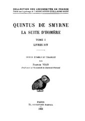 book Quintus de Smyrne: La Suite d'Homère. Tome I: Livres I-IV