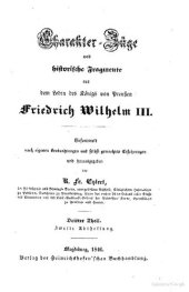 book Charakter-Züge und historische Fragmente aus dem Leben des Königs von Preußen Friedrich Wilhelm III.