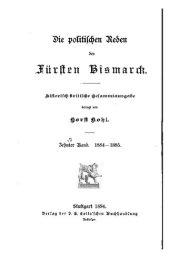 book Die politischen Reden des Fürsten Bismarck; historisch-kritische Gesamtausgabe / 1884-1885