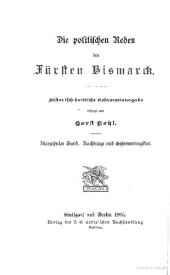 book Die politischen Reden des Fürsten Bismarck; historisch-kritische Gesamtausgabe / Nachträge und Gesamtregister