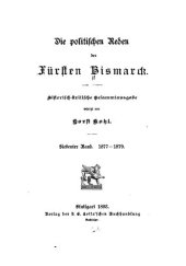 book Die politischen Reden des Fürsten Bismarck; historisch-kritische Gesamtausgabe / 1877-1879