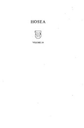 book Hosea: 24 (Anchor Bible S.)