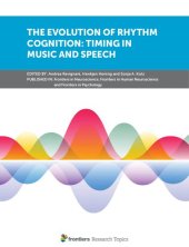 book The Evolution Of Rhythm Cognition: Timing In Music And Speech