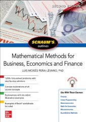 book Schaum's Outline of Mathematical Methods for Business, Economics and Finance, Second Edition (Schaum's Outlines)