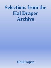 book Selections from the Hal Draper Archive