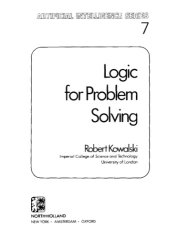 book Logic for Problem Solving (Artificial intelligence series)