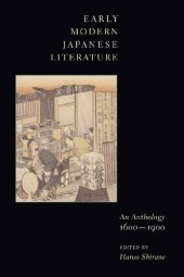 book Early Modern Japanese Literature: An Anthology, 1600 - 1900