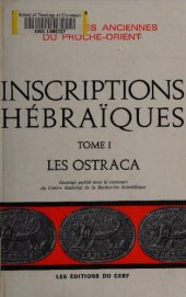 book Inscriptions hébraiques, tome 1. Les ostraca