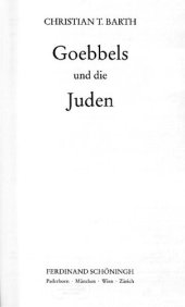 book Goebbels und die Juden