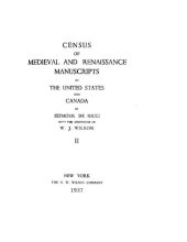 book Census of Medieval and Renaissance Manuscripts in the United States and Canada