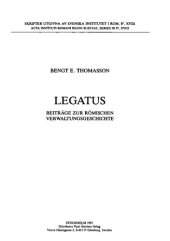 book Legatus: Beiträge zur römischen Verwaltungsgeschichte