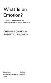 book What is an Emotion?: Classic Readings in Philosophical Psychology