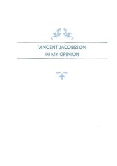 book Vincent Jacobsson In My Opinion