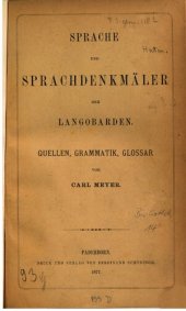 book Sprache und Sprachdenkmäler der Langobarden; Quellen, Grammatik, Glossar