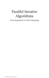 book Parallel Iterative Algorithms. From Sequential to Grid Computing