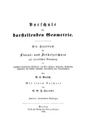 book Vorschule der darstellenden geometrie.