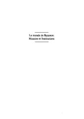 book Le monde de Byzance: histoire et institutions