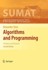 book Algorithms and programming : problems and solutions