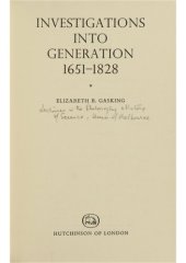 book Investigations into Generation, 1651-1828.