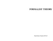 book Formalist Theory