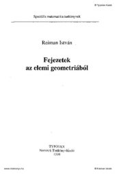 book Fejezetek az elemi geometriából