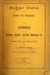 book Hardenberg und das Geheime Kabinett Friedrich Wilhelms III. vom Potsdamer Vertrag bis zur Schlacht von Jena