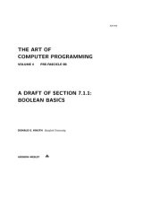 book The Art of Computer Programming. Volume 4. Pre-Fascicle 0B. A Draft of Section 7.1.1: Boolean Basics