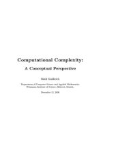 book Computational Complexity: A Conceptual Persp ective