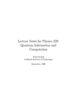 book Lecture Notes for Physics 229: Quantum Information and Computation