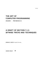 book The Art of Computer Programming. Volume 4. Pre-Fascicle 1A. A Draft of Section 7.1.3: Bitwise Trick and Techniques