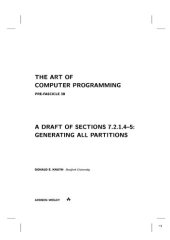 book The Art of Computer Programming. Pre-Fascicle 3B. A Draft of Section 7.2.1.4—5: Generating All Partitions