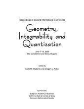 book Geometry, integrability and quantization : proceedings of Second International Conference : June 7-15, 2000, Sts. Constantine and Elena, Bulgaria