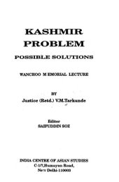 book Kashmir Problem: Possible Solutions: Wanchoo Memorial Lecture