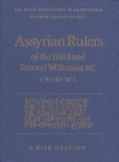 book Assyrian Rulers of the Third and Second Millennia BC (to 1115 BC)