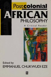 book Postcolonial African Philosophy: A Critical Reader