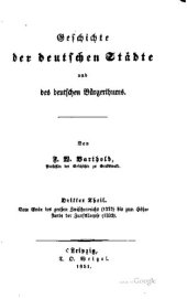 book Geschichte der deutschen Städte und des Bürgertums