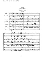 book Concerto No.4 in D-Dur KV.218-Partitura completa