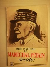 book Mardi 12 aout 1941 le Maréchal Pétain décide