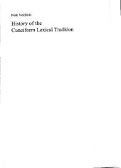 book History of the Cuneiform Lexical Tradition