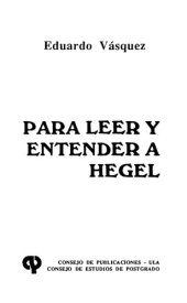 book Para leer y entender a Hegel