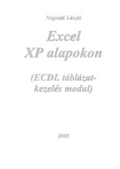 book Excel XP alapokon : ECDL táblázatkezelés modul