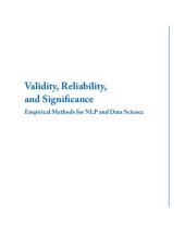 book Validity, Reliability, and Significance: Empirical Methods for Nlp and Data Science