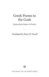 book Greek Poems to the Gods