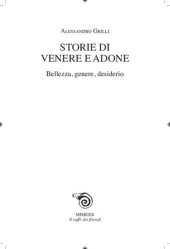 book Storie di Venere e Adone. Bellezza, genere, desiderio