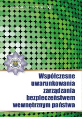 book Współczesne uwarunkowania zarządzania bezpieczeństwem wewnętrznym państwa