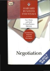 book Negotiation (Harvard Business Essentials Series)