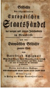 book Geschichte der allgemeineren europäischen Staatshändel des vorigen und jeztigen Jahrhunderts im Grundrisse