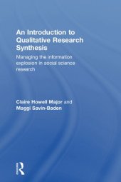 book An Introduction to Qualitative Research Synthesis: Managing the Information Explosion in Social Science Research