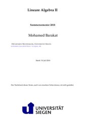 book Lineare Algebra II: Sommersemester 2018
