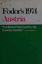 book Fodor's Austria 1974